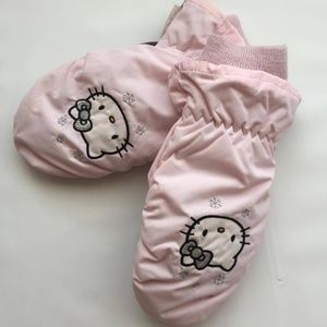 *** HELLOKITTY girls snow winter mittens Size 6-8